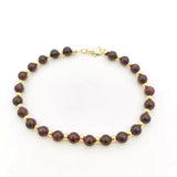 Dark Red Garnet Bracelet Natural Gemstones 14K Filled Beads