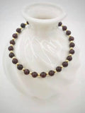 Dark Red Garnet Bracelet Natural Gemstones 14K Filled Beads