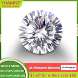 Real Gems Moissanite Loose Stones 3mm-6.5mm D VVS1 Round Diamond Cut