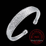 925 Silver Braided Bangles for Women Wedding Engagement Party