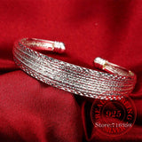 925 Silver Braided Bangles for Women Wedding Engagement Party