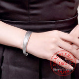 925 Silver Braided Bangles for Women Wedding Engagement Party