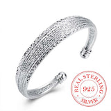 925 Silver Braided Bangles for Women Wedding Engagement Party