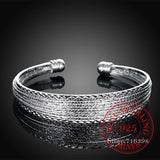 925 Silver Braided Bangles for Women Wedding Engagement Party