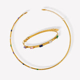 Zircon Stone Necklace and Bracelet Set YS219