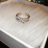 Electroplated Pearl Bow Knot Open Ring
