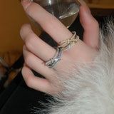 Electroplated Pearl Bow Knot Open Ring