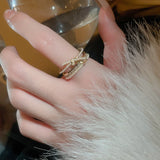 Electroplated Pearl Bow Knot Open Ring