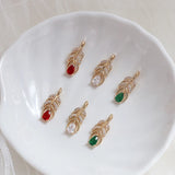 Copper Color Leaf Charms Pendants for DIY Jewelry Making