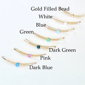 Dark Green Opal Ear Cuff Earrings