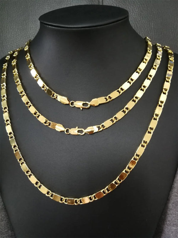 6.3mm Real Plated Chain Necklace 19-28 Inches