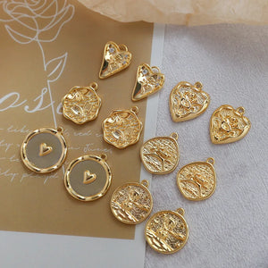 Vintage Rose Prince Heart Charms for Jewelry Making