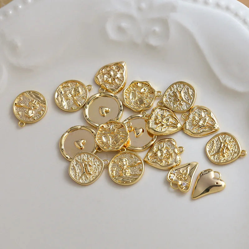 Vintage Rose Prince Heart Charms for Jewelry Making