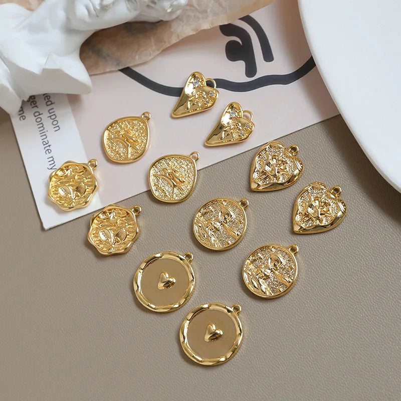 Vintage Rose Prince Heart Charms for Jewelry Making