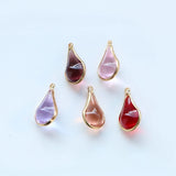 Copper Water Drop Earrings Charms Glass Pendants DIY Jewelry Making