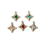 Copper Zircon Rhombus Earrings Charms Necklace Pendants DIY