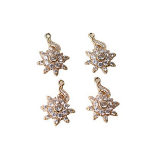 Copper Zircon Sun Flower Earring Charms DIY Jewelry Making