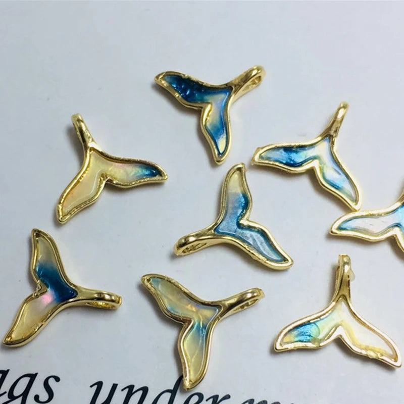 Copper Drop Oil Fish Tail Earrings Necklace Pendants DIY Jewelry