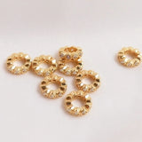 Plated Copper Zircon Flower Bead Spacer Charms DIY Jewellery Findings