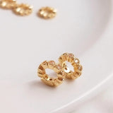Plated Copper Zircon Flower Bead Spacer Charms DIY Jewellery Findings