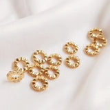 Plated Copper Zircon Flower Bead Spacer Charms DIY Jewellery Findings