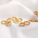 Plated Copper Zircon Flower Bead Spacer Charms DIY Jewellery Findings