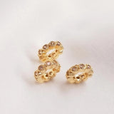 Plated Copper Zircon Flower Bead Spacer Charms DIY Jewellery Findings