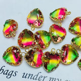 Plated Copper Zircon 12MM Heart Earrings Beads