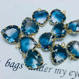 Plated Copper Zircon 12MM Heart Earrings Beads