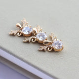 Copper Zircon Deer Animal Charms Necklace Pendants DIY Jewelry Making