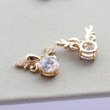Copper Zircon Deer Animal Charms Necklace Pendants DIY Jewelry Making