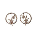 Copper Zircon Round Charms Necklace Pendants Jewelry Findings