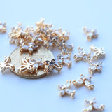 Copper Zircon Butterfly Double Rings Charms Necklace Pendants