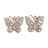 Copper Zircon Butterfly Earrings Charms Necklace Pendants