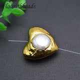 Heart Shape Cultured Pearl Loose Beads for Jewelry Making 5pcs/lot