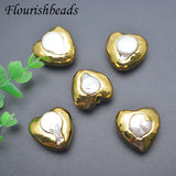 Heart Shape Cultured Pearl Loose Beads for Jewelry Making 5pcs/lot