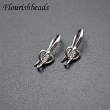 Heart Shape CZ Beads Earring Hooks Jewelry Making Kit 20pcs