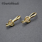 Heart Shape CZ Beads Earring Hooks Jewelry Making Kit 20pcs