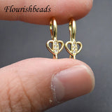 Heart Shape CZ Beads Earring Hooks Jewelry Making Kit 20pcs