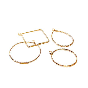 Silver Plated Loop Earring Copper Pendant Necklace Charms Diy Jewelry