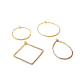 Silver Plated Loop Earring Copper Pendant Necklace Charms Diy Jewelry