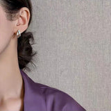 Korea Jewelry Zircon Shell Earrings Women Daily Accessories