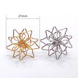 Silver Plated Wirewound Stud Earrings Flower DIY Pendant 6pcs