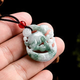 Natural Jadeite Rabbit Pendant 7.6g