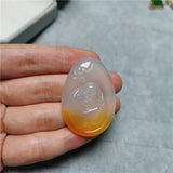 Hand Carved Buddha Natural Jade Necklace Men Women Ethnic Religious Pendant