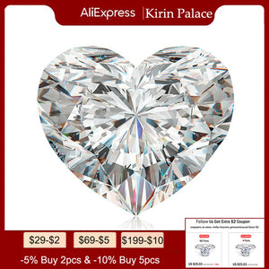 D VVS1 0.1-4ct Heart Cut Moissanite Loose Stones Lab Grown