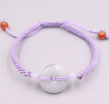 Real Jade Weave Bracelet Lucky Circle Round Jade Rope Luck Bracelet
