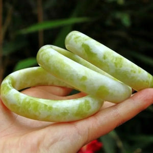 Real Jades Bangles Women Natural Lantian Jade Stone