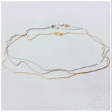 925 Silver Water Wave Long Chain Necklace 50 55 60 CM 1.5 MM Platinum