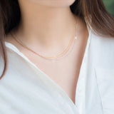925 Silver Water Wave Long Chain Necklace 50 55 60 CM 1.5 MM Platinum